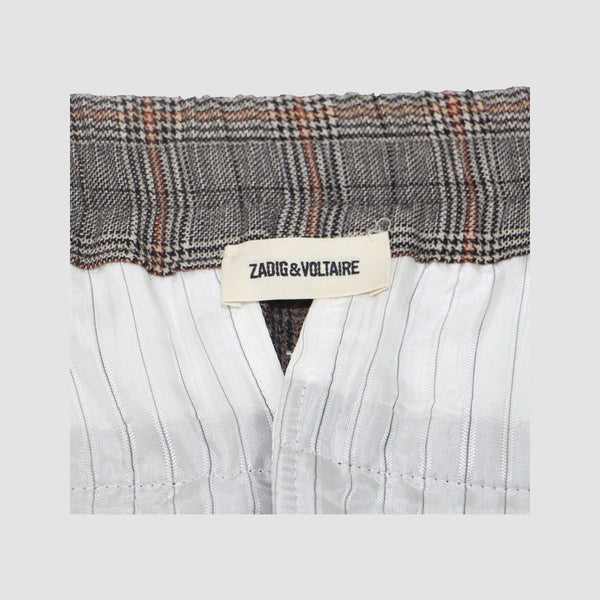 Checkered Wool Blend Pants