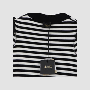 Black White Stripe Nero Star Mid Dress