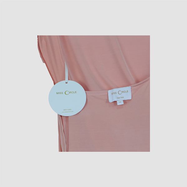 Miss Circle Peach Ruched Longsleeve Backless Mini Dress