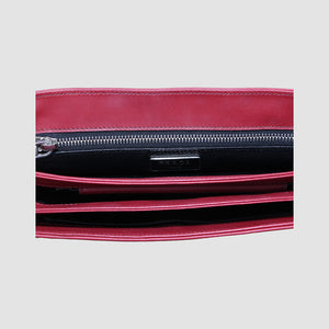 Leather Lock Flat Shoulder Bag