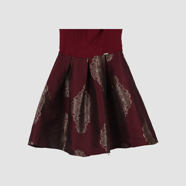 Vichy Burgundy Duchess Twill Miid Dress