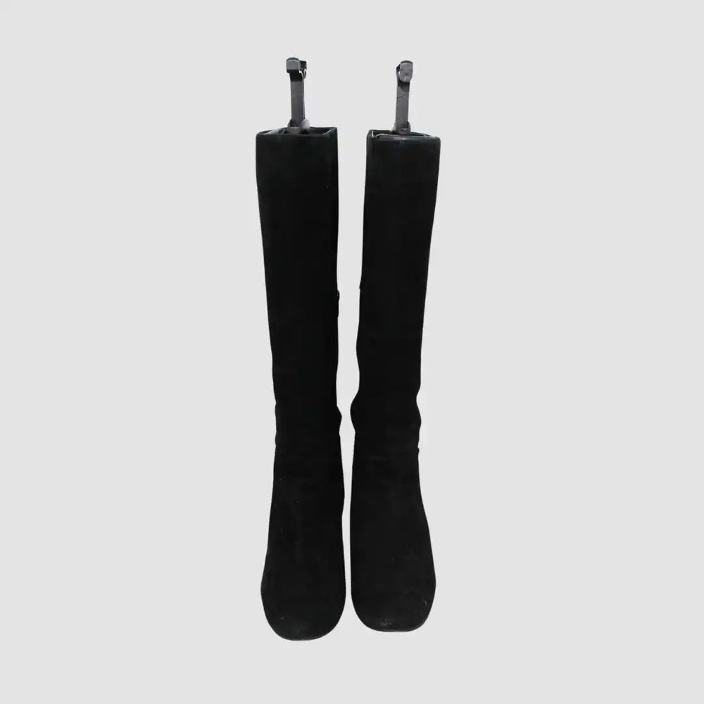 Leather Heeled Zip Knee Boots