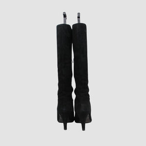 Leather Heeled Zip Knee Boots
