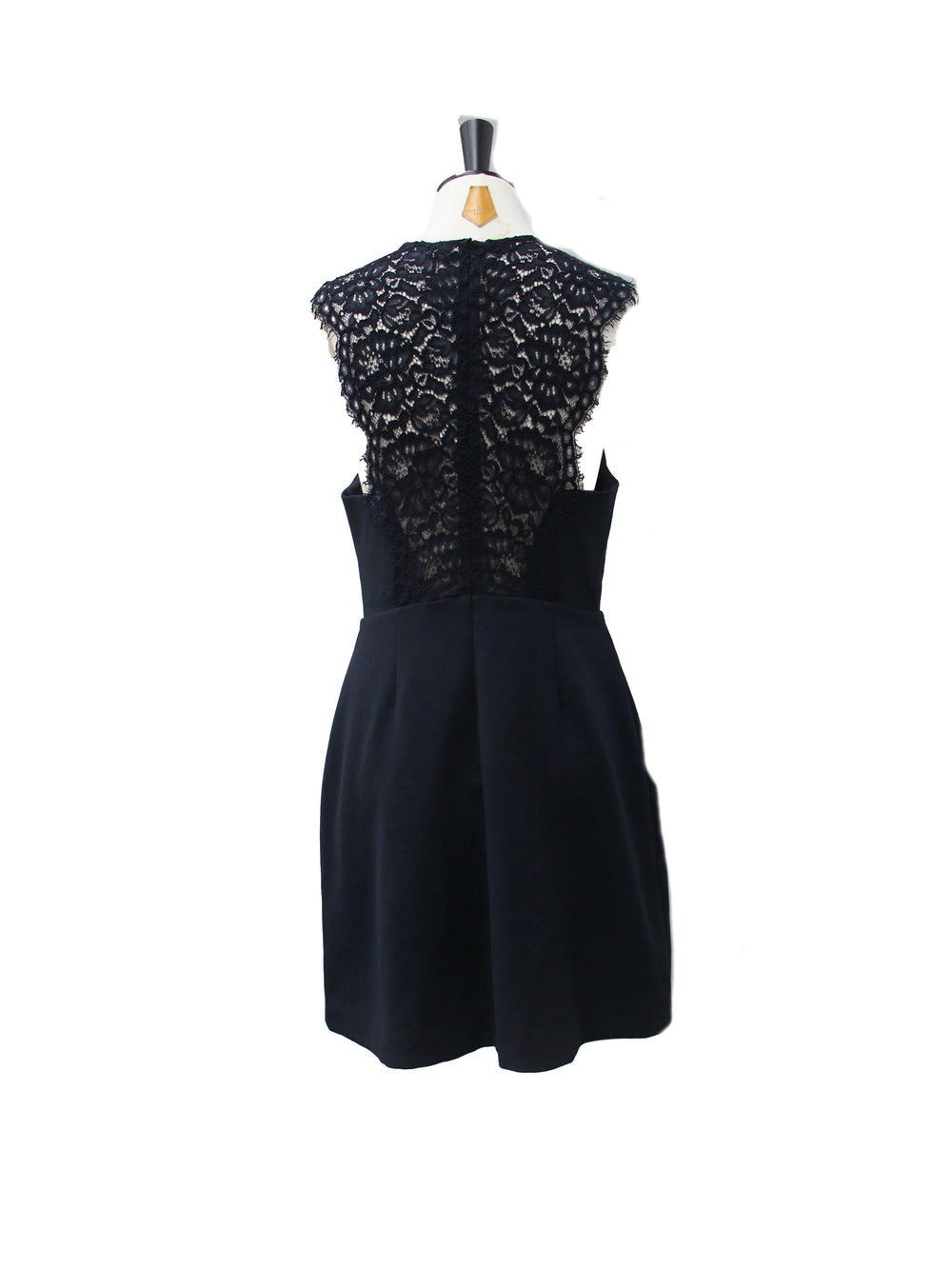 Claudie Pierlot Black Sleeveless Dress with Lace Yoke