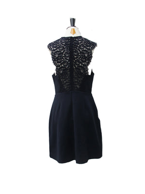 Claudie Pierlot Black Sleeveless Dress with Lace Yoke